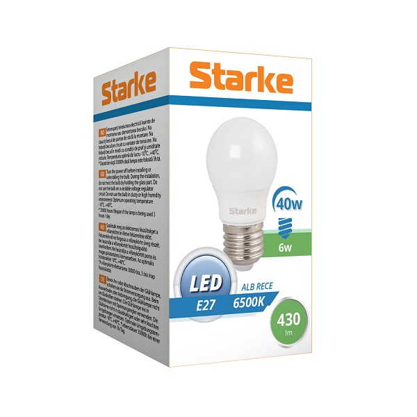 BEC LED SFERIC 6W P45 E27 6500K STARKE ST00795