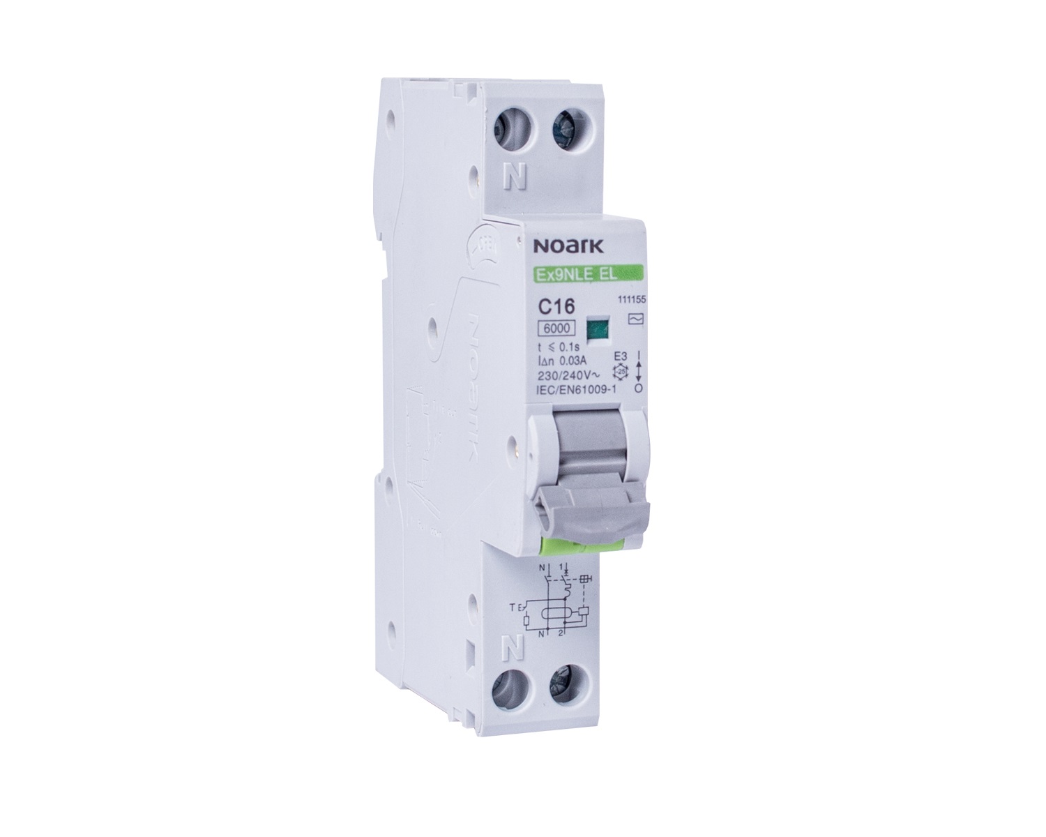 111155 RCBO într-un singur modul Ex9NLE EL 1PN C16 30mA EU