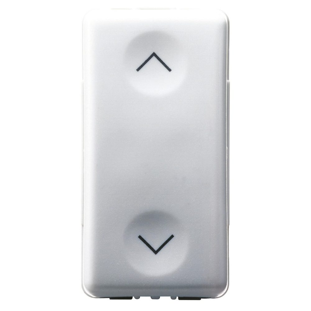 BUTON JALUZELE 1P 250V c.a. - NO+NO 10A - CU INTERBLOCARE  - 1 MODUL - SISTEM ALB
